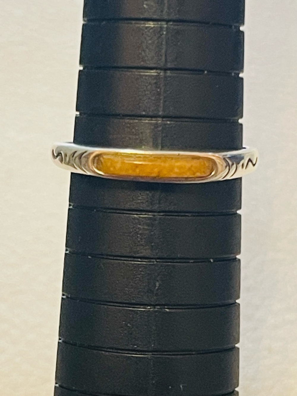 Carolyn Pollack Sterling Silver Crushed carnelian Chip Inlay band Ring Sz 9